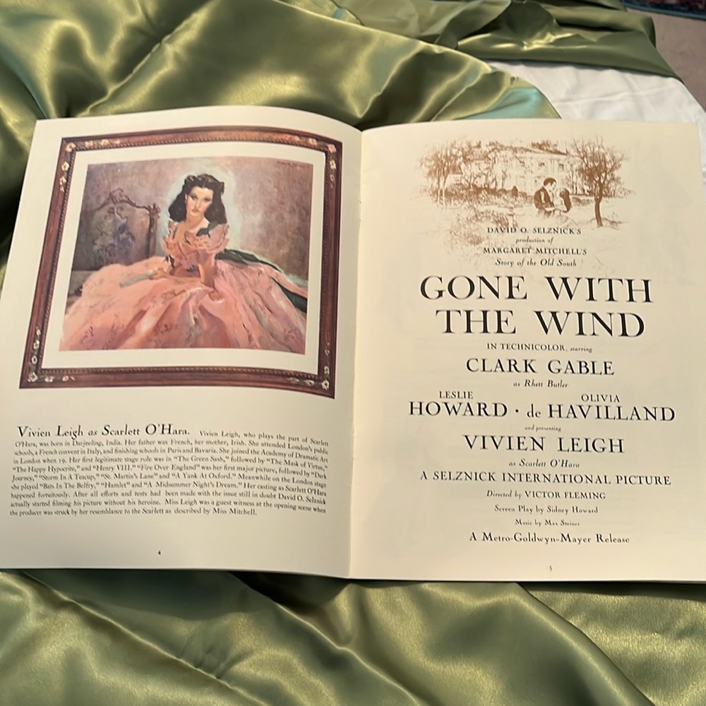 Gone With the  Wind Movie Pamphlet Vintage reproduction 1999.